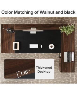 78" L-Shaped Executive Desk, with Drawers and Lateral File Cabinet