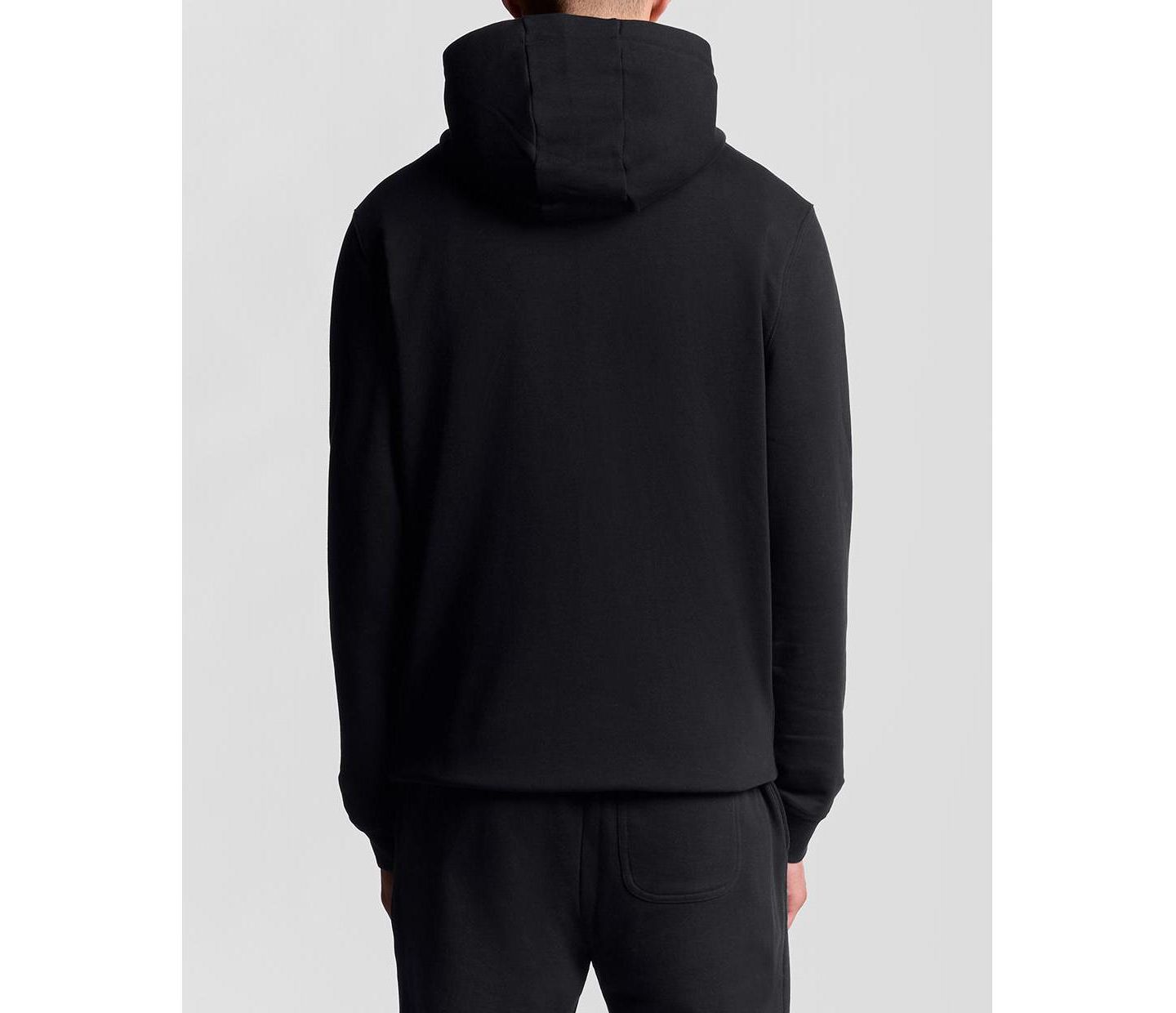 Мужское худи Lyle & Scott Zip Through, цвет: Угольно-чёрный — фото 7