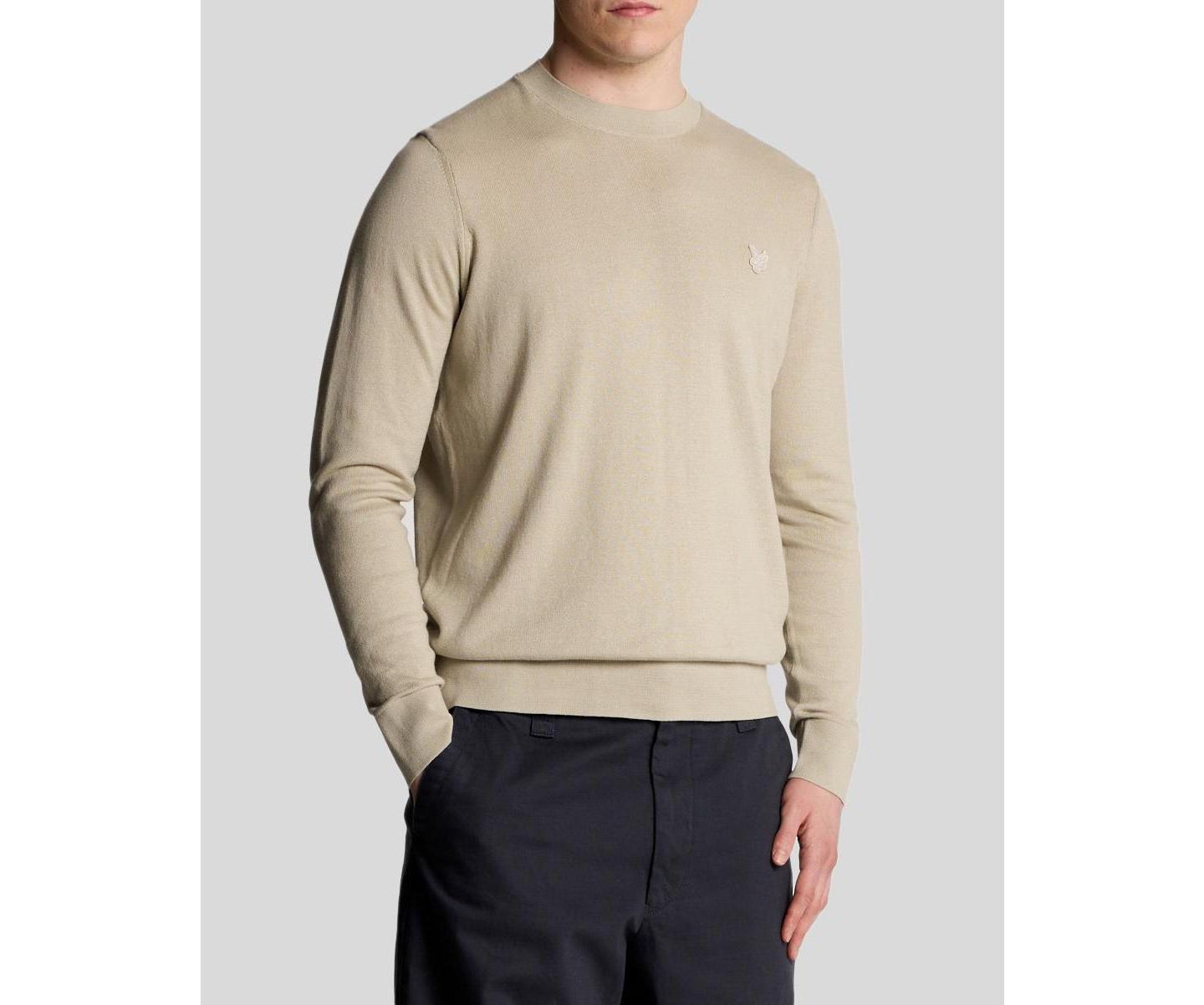 Мужской свитер Lyle & Scott Tonal Superfine Crew Neck, цвет: Серый — фото 3