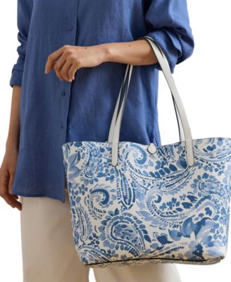 Faux-Leather Large Reversible Tote Bag