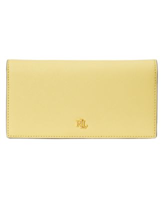 Crosshatch Leather Slim Snapped-Closure Wallet