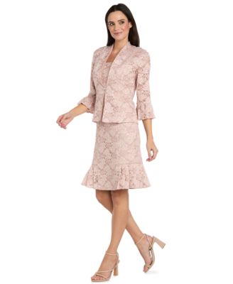 Petite Lace Pleat Hem Jacket Dress