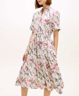 Women's Essential Collared Midi Shirt Dress