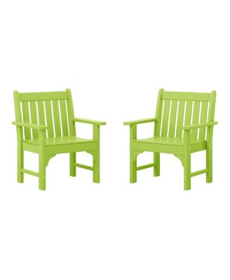 Outdoor Patio HDPE Adirondack Dining Arm Chairs Set of 2