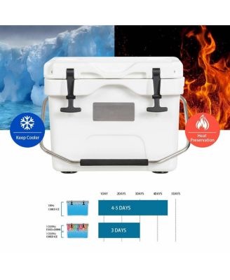 16 Quart 24-Can Capacity Portable Insulated Ice Cooler with 2 Cup Holders