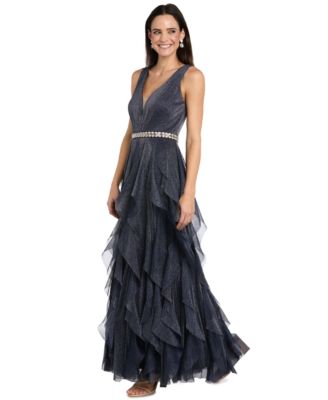 Women's V-Neck Sleeveless Full Skirt Gown