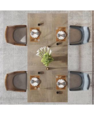 63-Inch Rectangular Dining Table for 4 to 6, Modern Kitchen Tables with Stylish Metal Trestle Legs