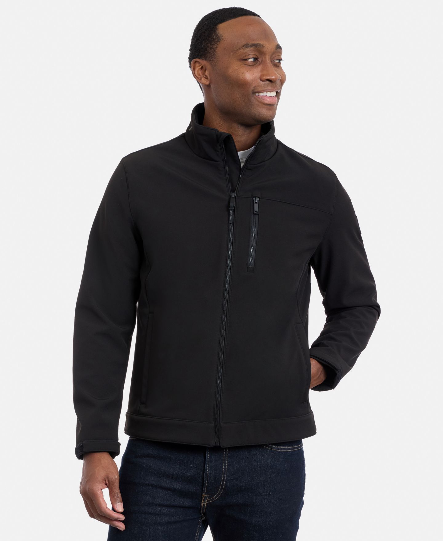 Мужская куртка Calvin Klein Water Resistant Softshell, цвет: Чёрный — фото 4