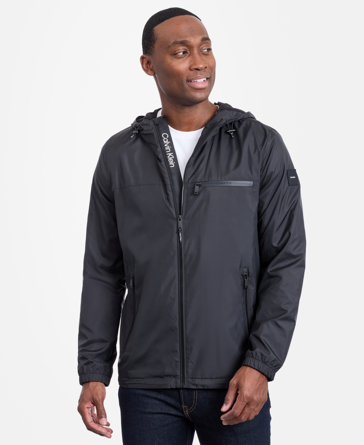 Calvin Klein Men's Logo Hooded Windbreaker