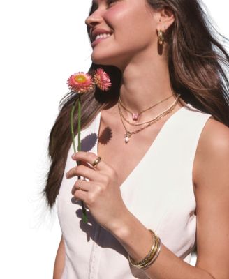 Freshwater Cultured Pearl in 14k Gold Over Brass Markie Half Chain Necklace