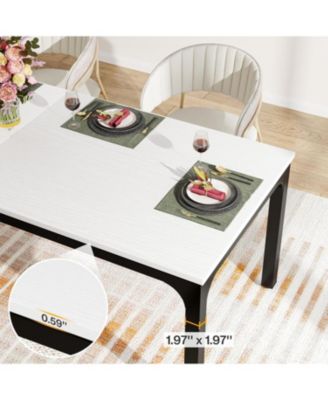 Dining Table for 6-8 People, 78-Inch Long Rectangular Dinner Table, 8 Seat