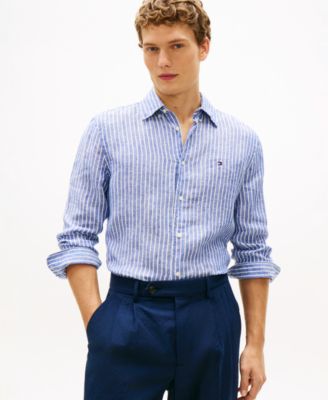 Men's Linen Bengal Stripe Shirt