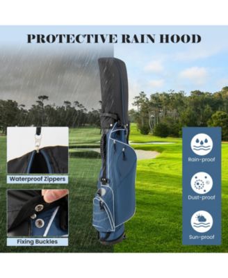 Golf Stand Cart Bag with 4-Way Divider, Organizer Pockets, Carry Strap