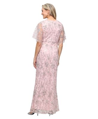 Women's Beaded Surplice Neck Long Dress