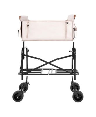 Foldable Wagon Cart, Converts to Bench, 550lb Load & 220L Heavy Duty Beach Wagon with Wheels for Groceries, Camping and Shopping