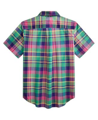 Boys' 8-20 Gingham Poplin Short-Sleeve Shirt