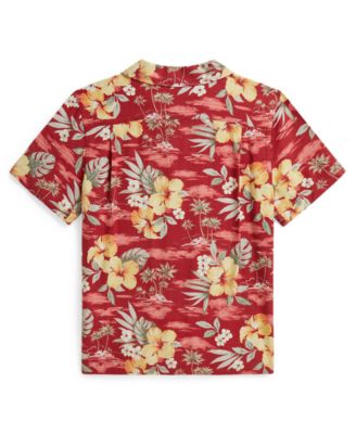 Boys' 8-20 Tropical Floral-Print Short-Sleeve Camp Shirt