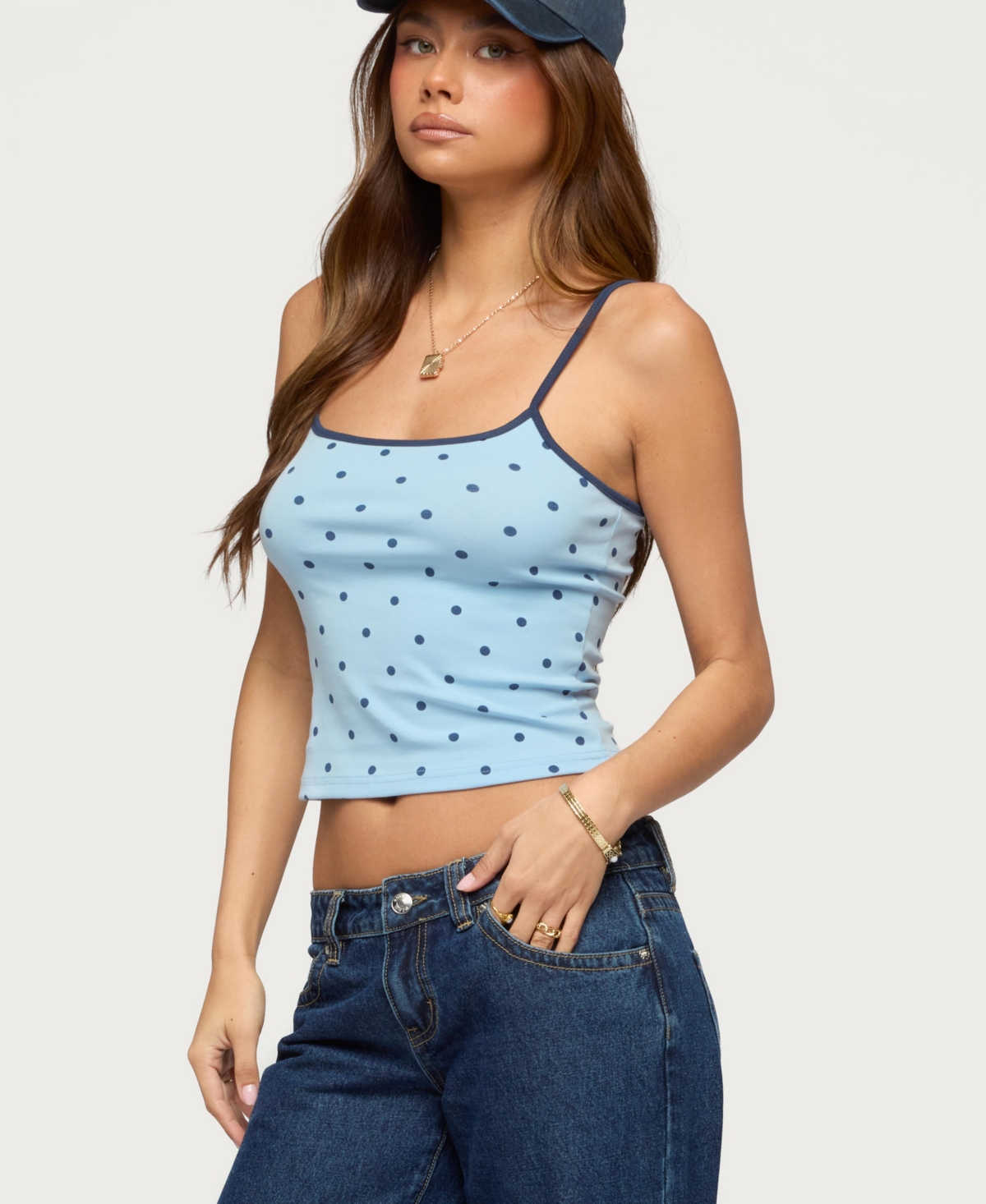Edikted Women's Carlah Contrast Polka Dot Tank Top