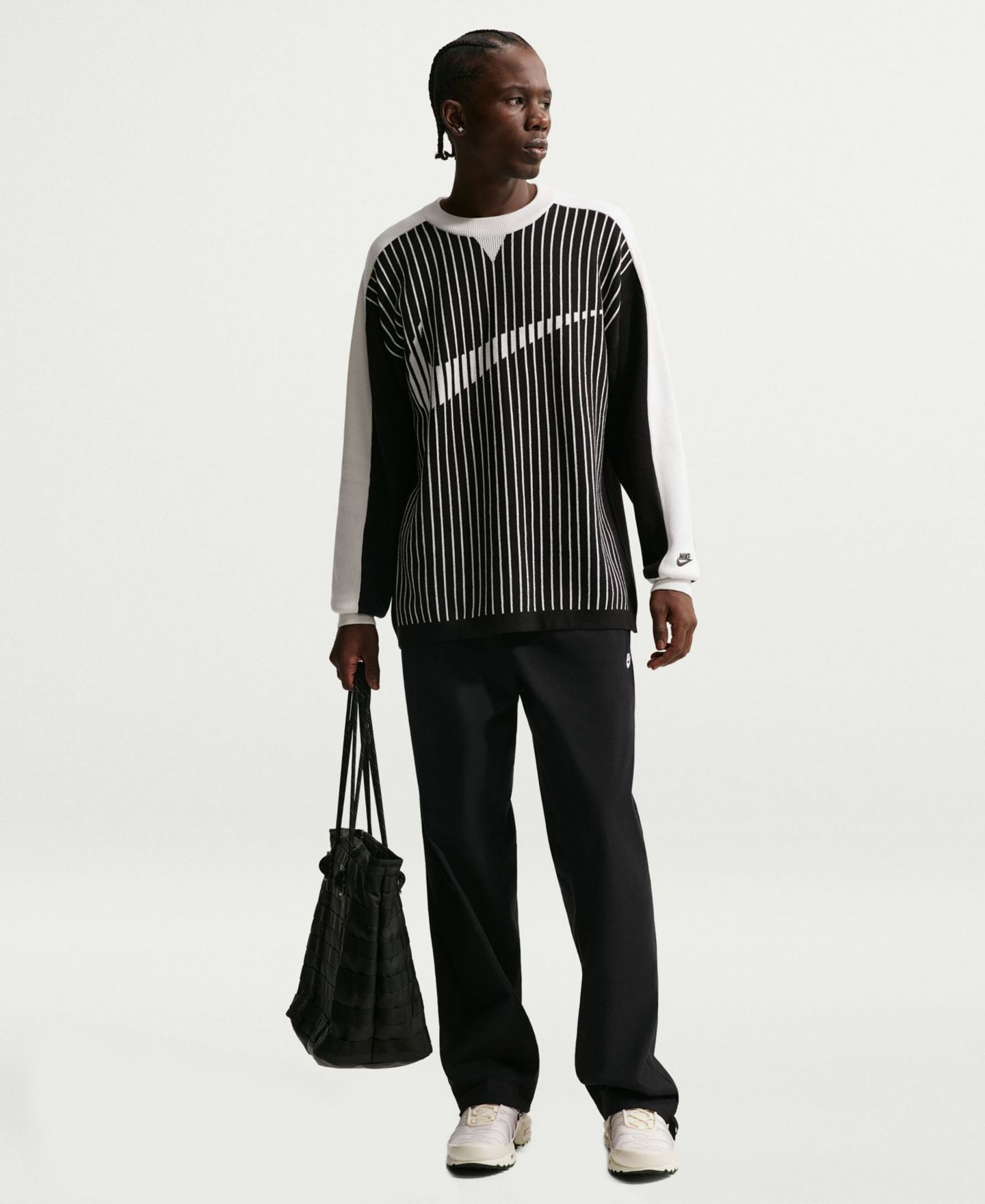 Мужской свитер Nike Sportswear Club Jersey Sweater, цвет: Чёрный / Молочный — фото 1