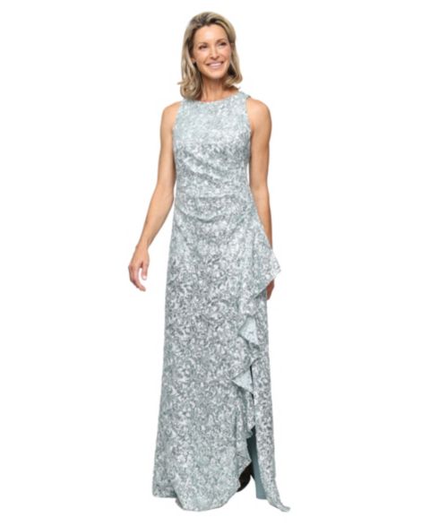 Женское платье Alex Evenings Petite Sleeveless Corded Ball Gown, цвет: Ледяной шалфейный
