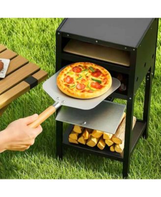 12" Outdoor Pizza Oven with Ash Tray & Wood Storage Compartment