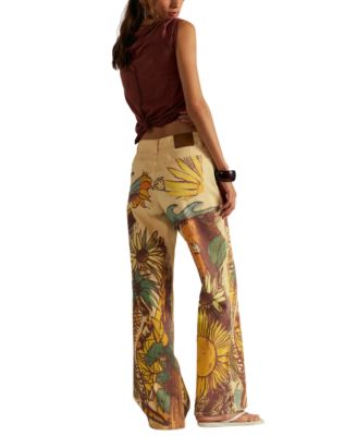 Women's Printed Straight-Leg Jeans