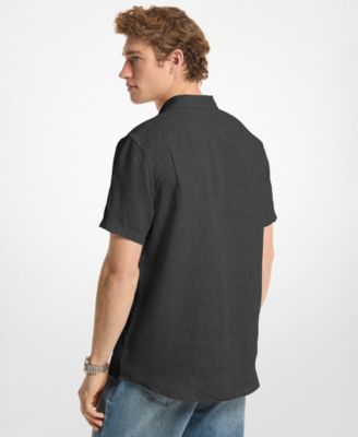 Men's Point-Collar Linen Shirt