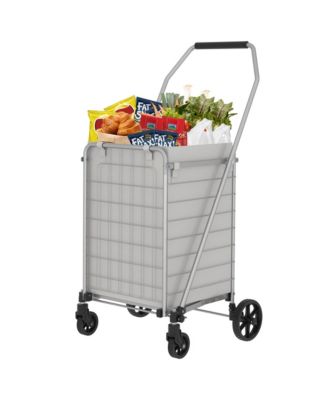 Foldable Heavy Duty Shopping Cart - Grocery Cart on Wheels with Waterproof Oxford Bag for Laundry, Garden, Camping