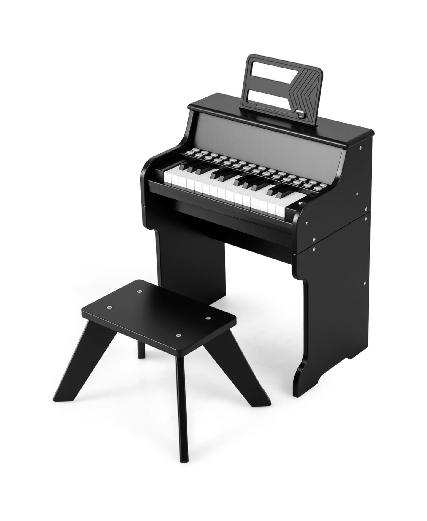 Детские игрушки Mecale 25-Key Kids Piano Keyboard Interactive Lighted Keys 3-Piece Music Kit, Ages 3+, цвет: Чёрный — фото 1
