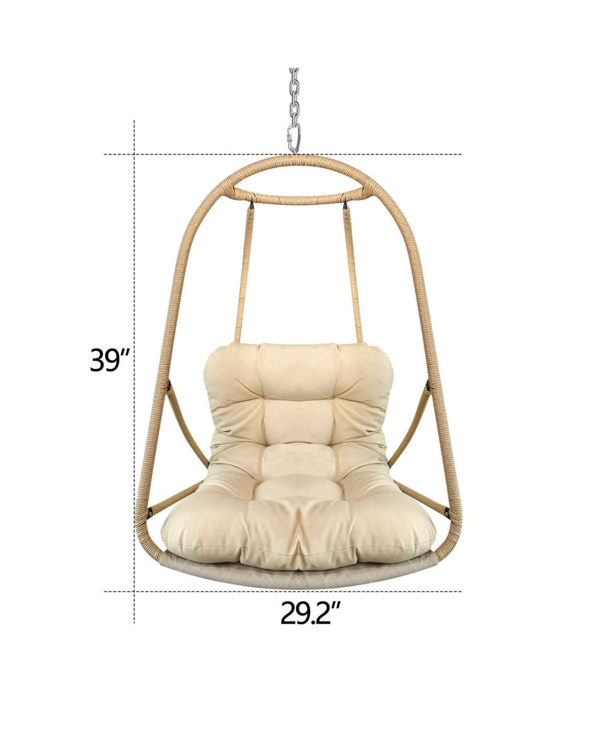 Clihome Wicker Rattan Swing Egg Chair without Stand