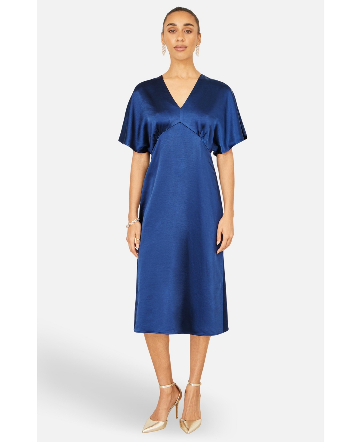 Yumi Women's Satin Midi Kimono Dress