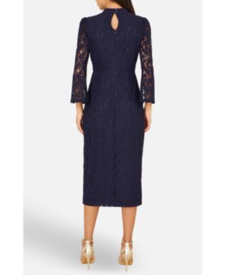 Women's Lace Fitted Midi Dress