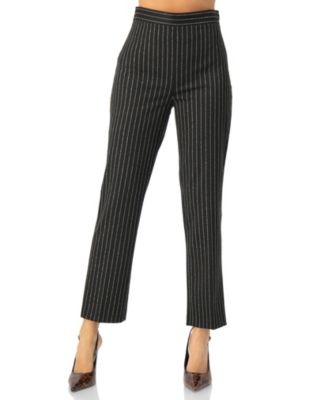 Women's Straight-Leg Striped Trousers