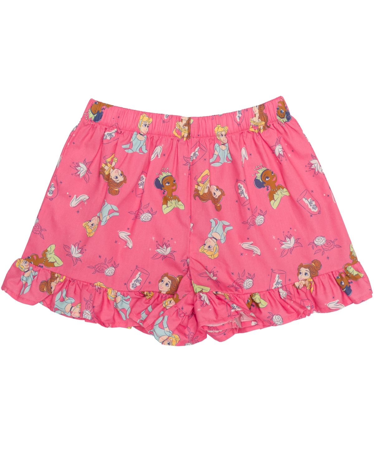 Hybrid Girls' 2T-6X Square Neck and Elastic Shorts, 2-Piece Set