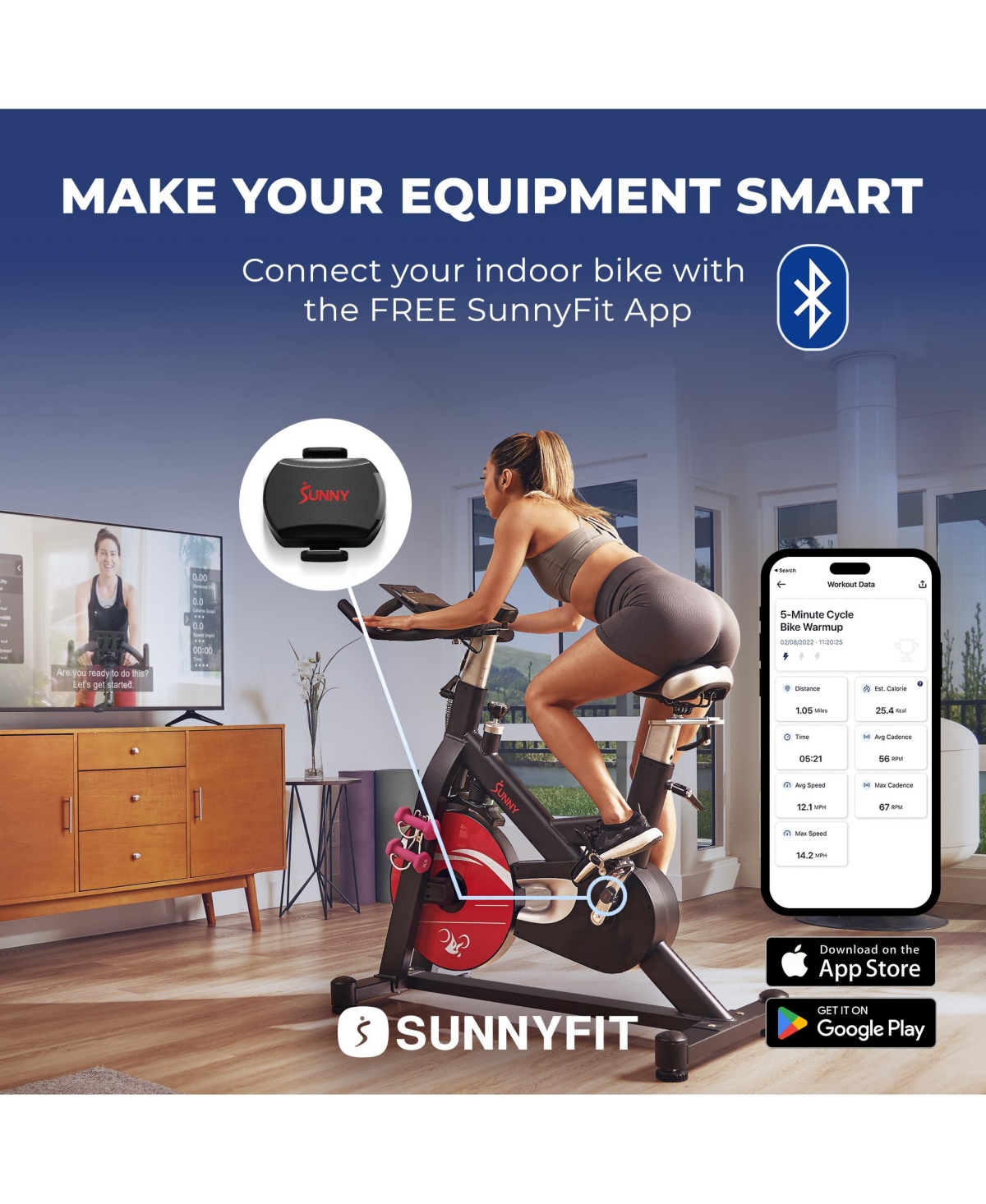 Sunny Health & Fitness SunnyFit Bike Cadence