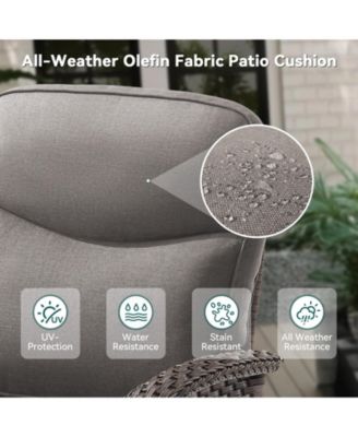 3-Seat Brown PE Wicker Outdoor Couch with Olefin Cushions