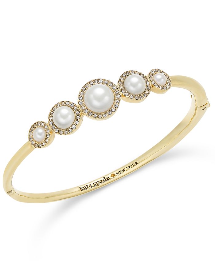 kate spade new york - Gold-Tone Imitation Pearl Bangle Bracelet