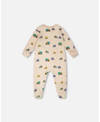 Baby Boys Cotton One-Piece Pyjama Truck Print