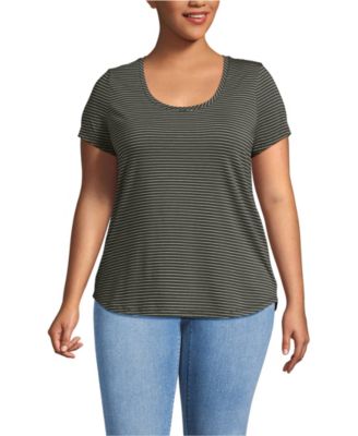 Plus Size Short Sleeve Lightweight Jersey Scoop Neck T-shirt