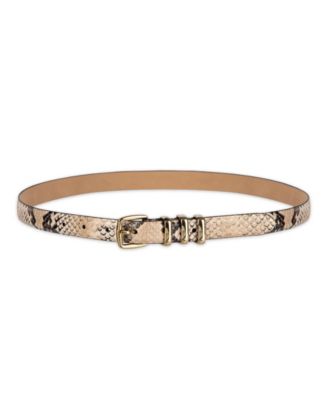 Women's Skinny Triple Metal Keeper Dress Belt