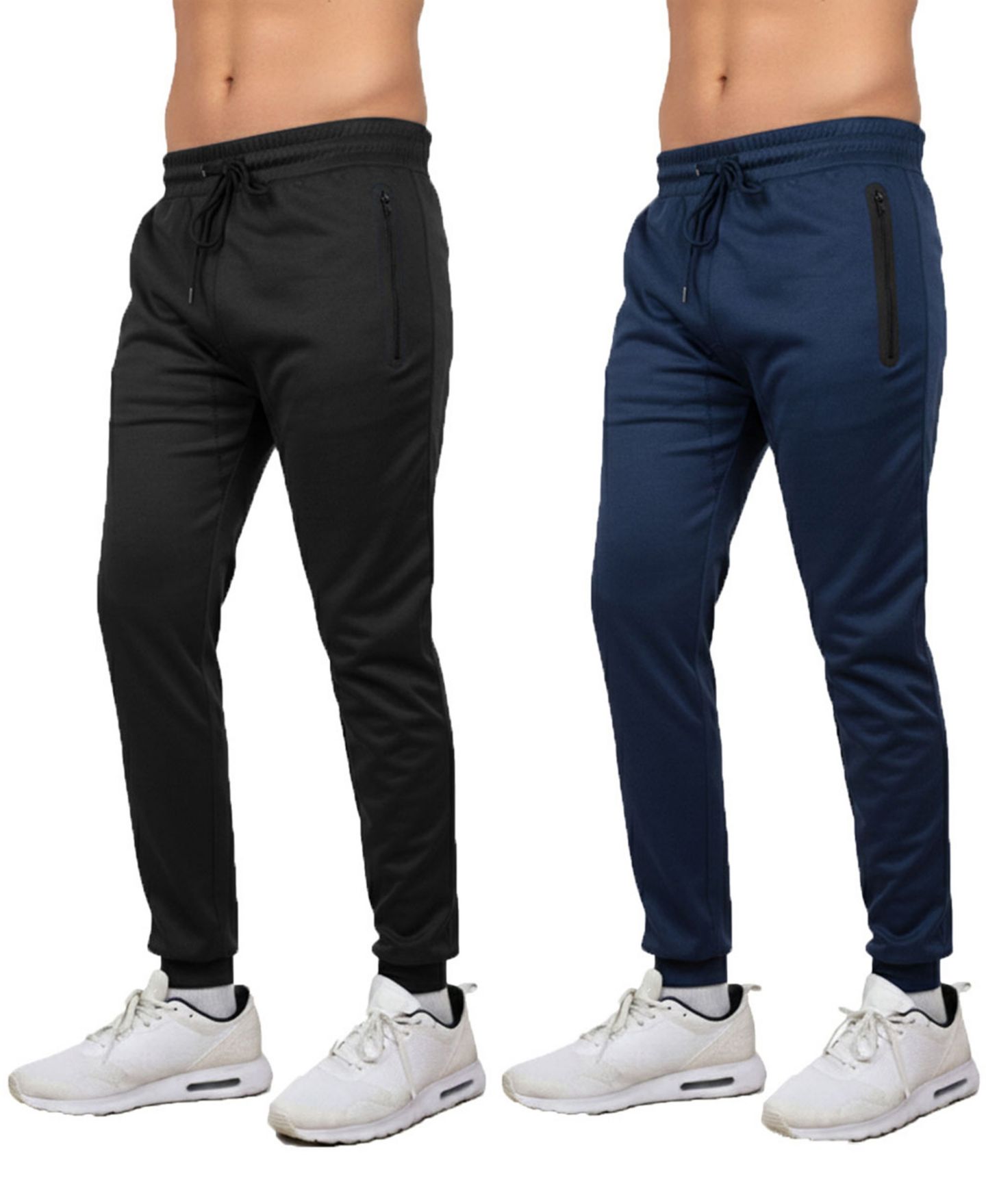 Мужские брюки Blu Rock Modern Slim-Fit Tech Joggers Sweatpants, 2-Pack, цвет: Чёрный тёмно-синий — фото 1