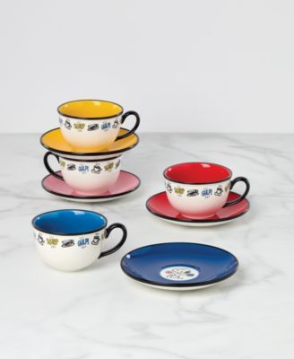 Chef Snoopy Tea Cup and Saucer, Set of 4