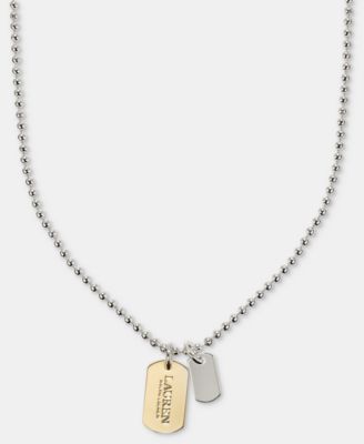 Two-Tone Logo Charm Pendant Necklace