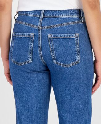 Petite Embroidered High-Rise Cropped Jeans