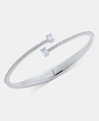 Cubic Zirconia Cuff Bracelet in Sterling Silver