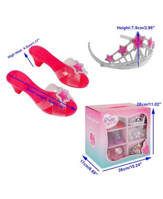 Princess Dress-Up Gift Set with Wearable Tiara, Necklace & Earrings for Girls Birthday & Parties