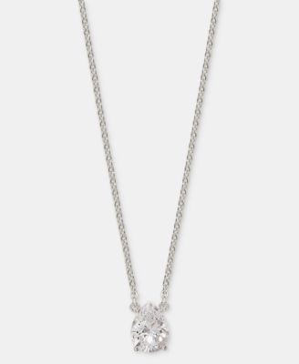 Cubic Zirconia Pendant Necklace in Sterling Silver