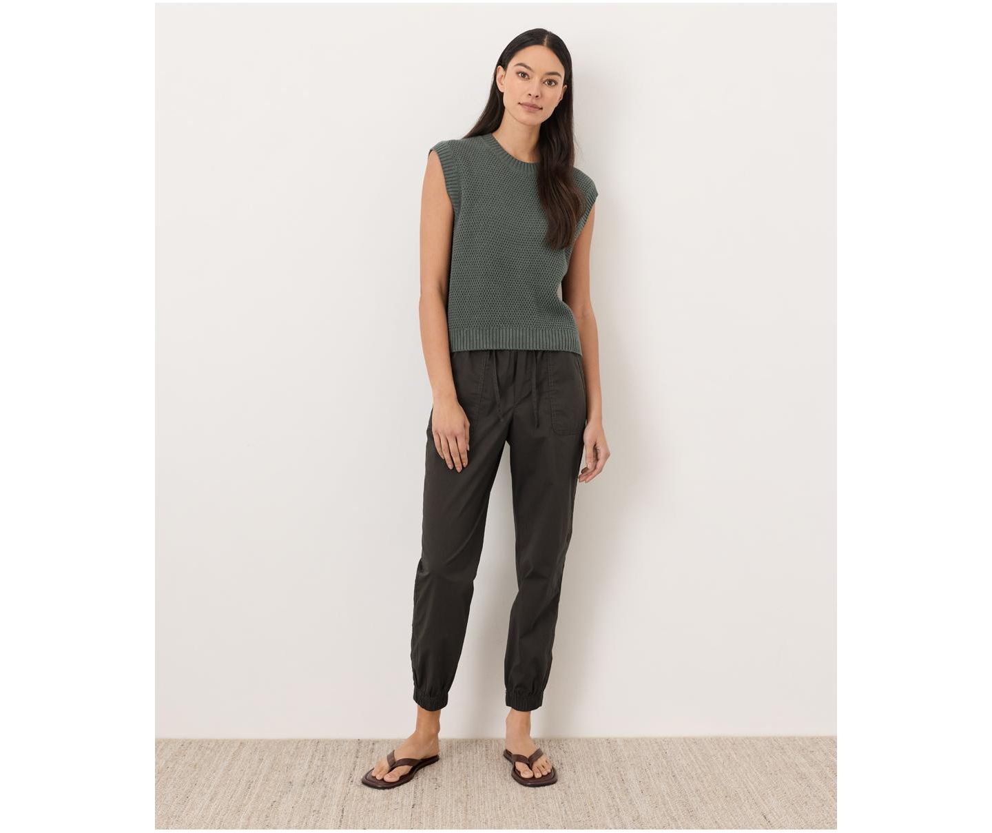 Женский топ Pact Organic Cotton Shoreline Relaxed Shell, цвет: Зелёный меланжевый — фото 3