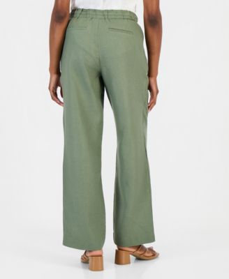 Petite 100% Linen Drawstring Pants