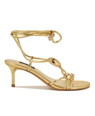 Women's Greska Strappy Ornamented Tie-Up Dress Sandals
